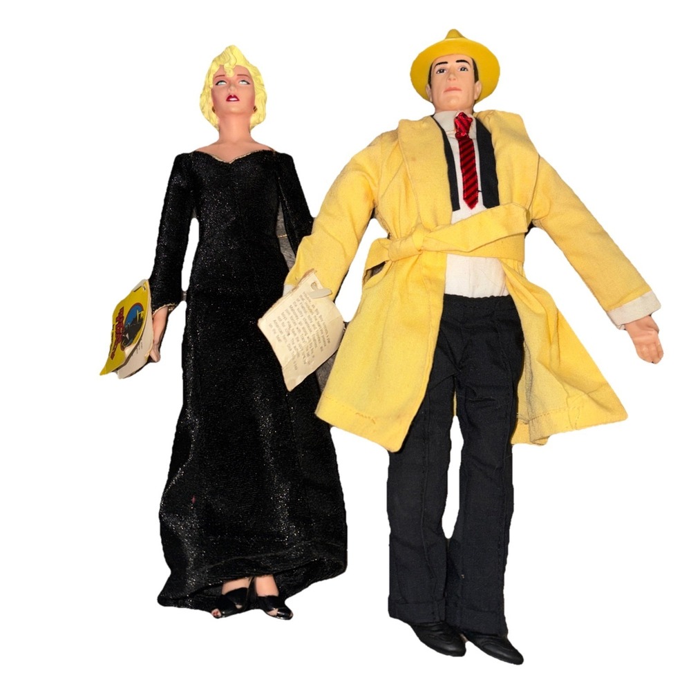 Vintage 1990 Applause dolls featuring Dick Tracy and Breathless Mahoney